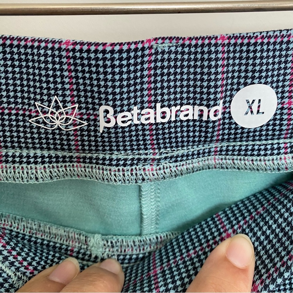 Betabrand Black and Pink Straight Leg Pants - Picture 5 of 8
